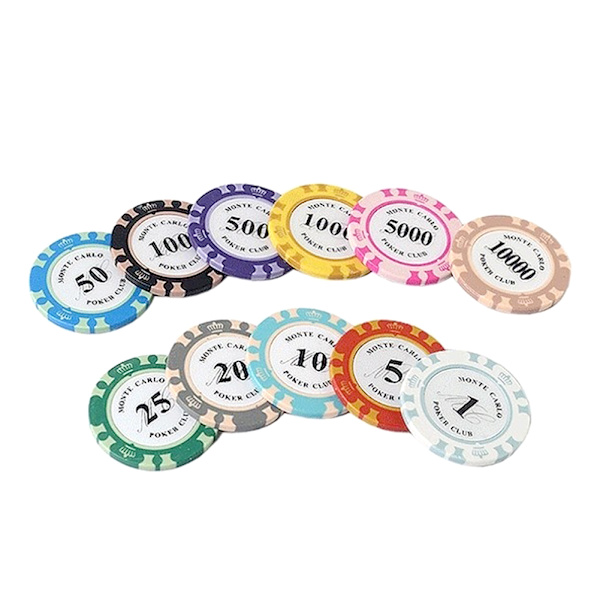 Poker Chip Mahjong Texas Hold'em Poker Chip High End Spelkort Casino Tillbehör Face Value 5