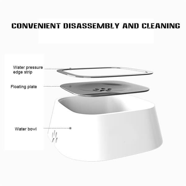 Creative Pet Water Bowl Stänksäker Dogs Water Dispenser Slow Drinking Bowl White