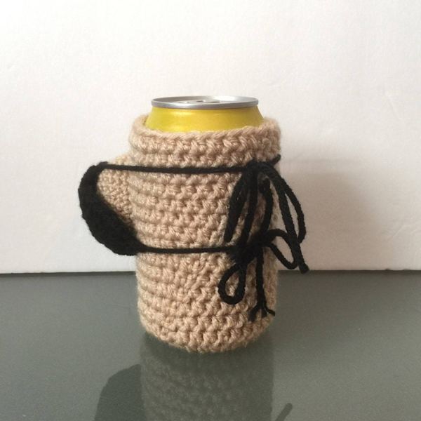 Bikini stickat vinflaskskydd Cover återanvändbar stickad koppärm för julfestbar Red
