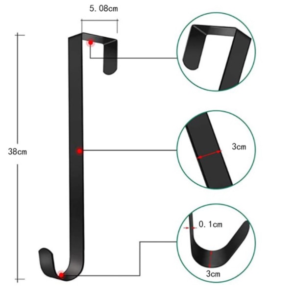 Krans dörrhängare Sträckbar kranshängare över dörren Krokar för halloween jul påskdekorationer Tillbehör Retractable Black