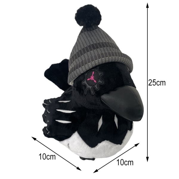 Tecknad kråka plysch docka med hatt Bekväm gosedjur docka för barn pojkar flickor Crow Wearing Hat