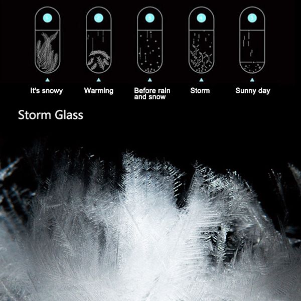 Globformad Storm Glasflaska Väderstation Desktop Väderprognos Transparent Glas Storm Ball Heminredning A