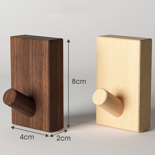 Trä Väggkrok Heavy Duty Dörr Klädkrok Multifunktionell hatthängare för hemmet Black Walnut 1pc