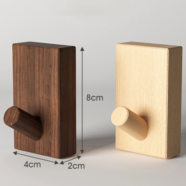 Trä Väggkrok Heavy Duty Dörr Klädkrok Multifunktionell hatthängare för hemmet Black Walnut 3pcs