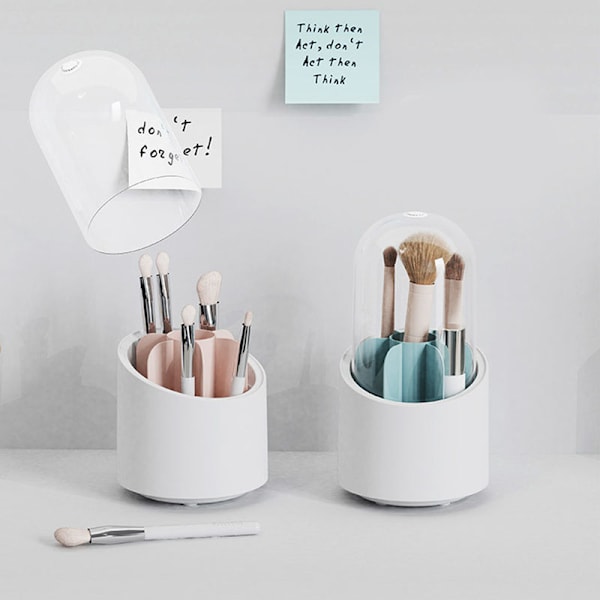 Multi-Grid Desktop Pennhållare Plast Multi-funktion Roating Pennfodral Case Pen Organizer för kontors skolmaterial White