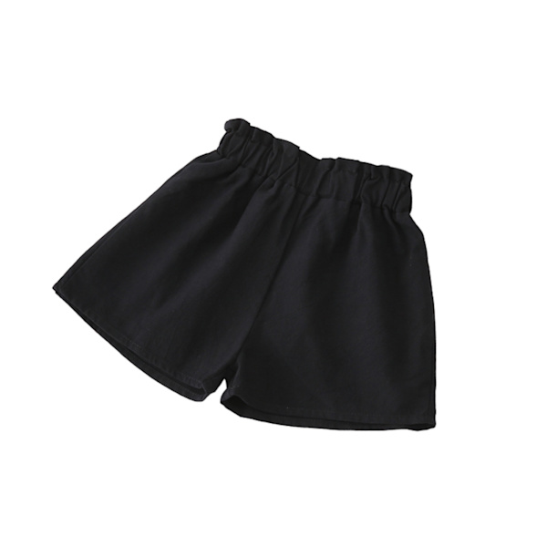 Tjejer Härliga shorts med elastisk midja Byxor Causal Bekväma korta byxor för inomhus utomhus black 140cm