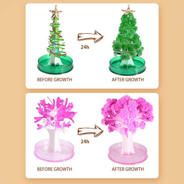 Magics Christmas Tree DIY Kit för Xmas Lätt att använda fester Leksaker för barn Vuxna Pink