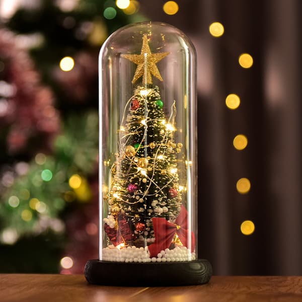 Mini glänsande julgransprydnader med cover Home Xmas Dekor