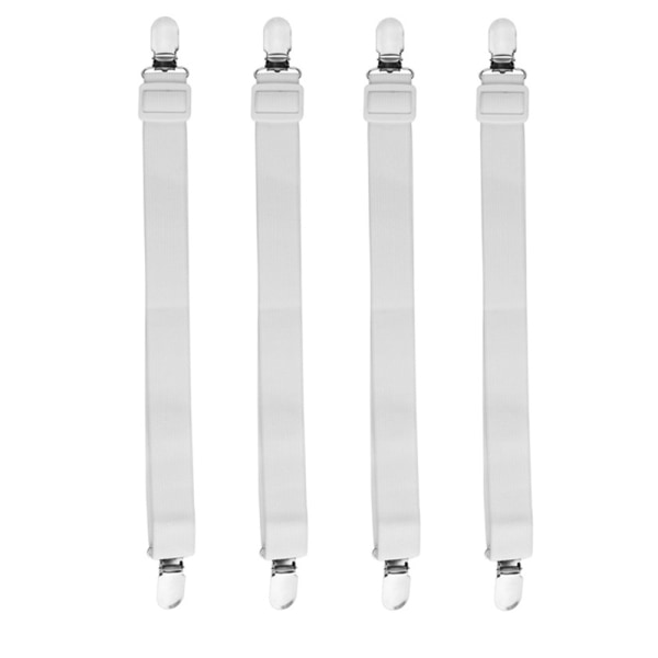 Justerbart Lakan Spänne Multipurpose Anti-Slip Elastisk Lakan Rem White