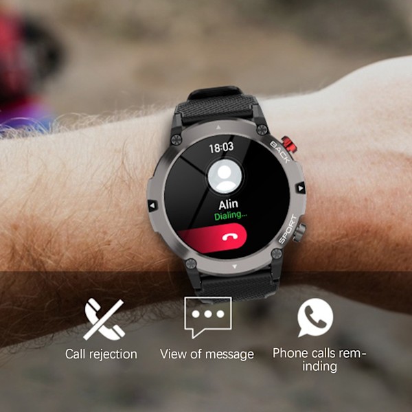 Smarta klockor för män Wireless Call Smart Fitness Watch Multifunktionspulsmätare Watch Silver Shell