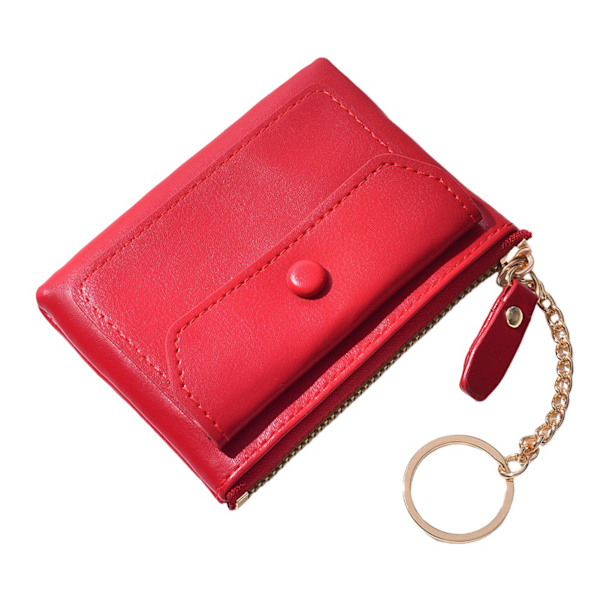 Mini Avaimenperälompakko Naisille Ohut Minimalistinen Korttikotelo Ulkoiluun Ostoksille Kouluun Dark Red
