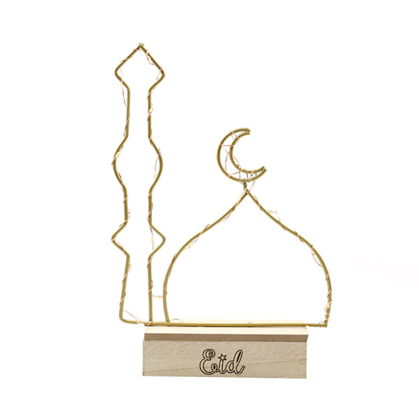 Ramadan-tema Fairy Lamp Eid Slott/Måne/Stjärna Nattljus Islam LED-bordsprydnad för hemmet C