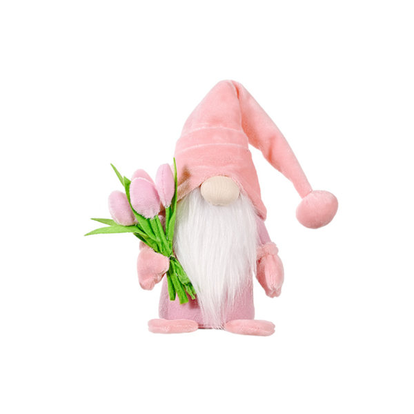 Söta dvärgtulpaner Dockor Återanvändbara robusta mjuka prydnadsföremål för mors dag inredning Hem Fönster dekoration Pink