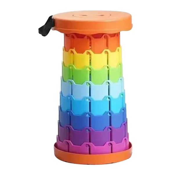 Bärbar hopfällbar teleskopisk pall, lätt och enkel att bära, stol för utomhuscamping RGB Yellow