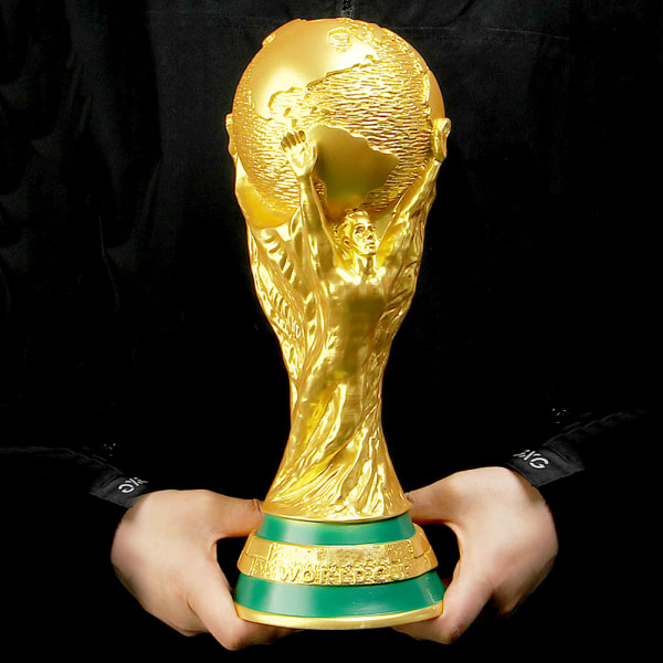 2022 Qatar World-Cup Fotboll Trophy Modell Fotbollsmatch Souvenir Heminredning Boutique 27 Cm Solid