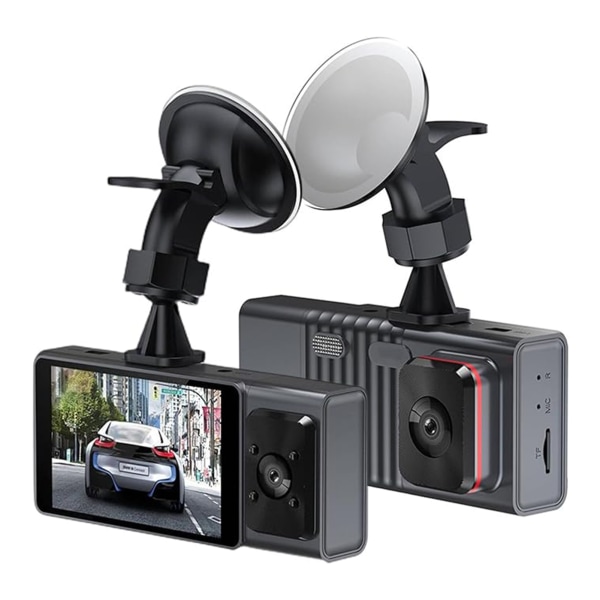 3-tums bilkörningsinspelare Multifunktionell inspelningskamera för bilfordon Dual Cameras