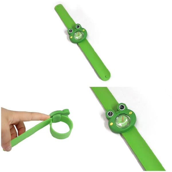 Digital watch för barn Söt tecknad groda Barnklockor Casual Armbandsur Present Green