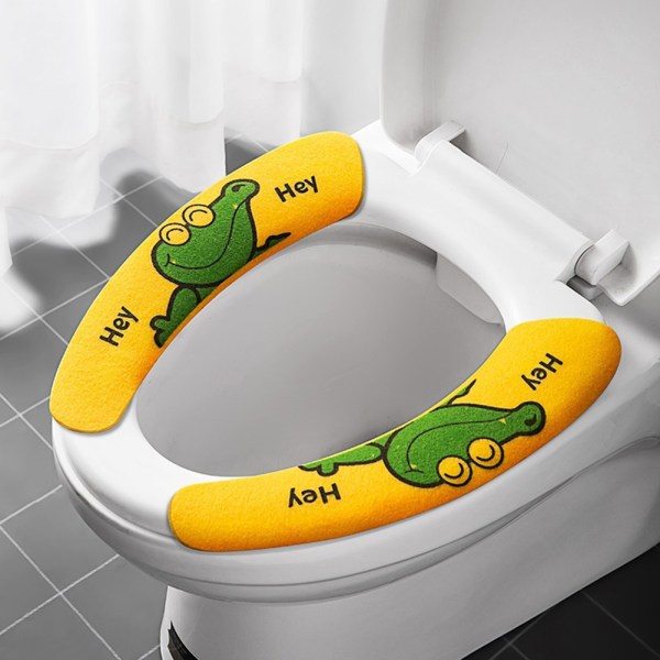 Toalettsits Toalettkuddepasta Hem Toalettpasta Universal Electrostatic Non-Trace Adsorption Toalettpasta Increase Yellow Crocodile