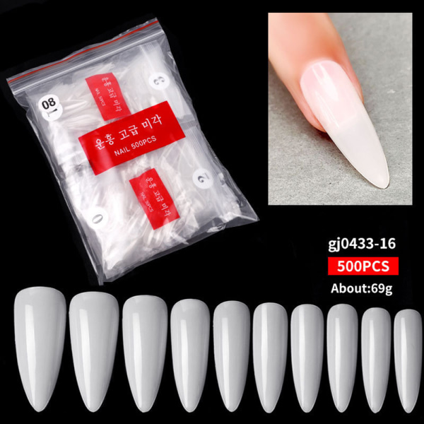 500 bitar Balett Nageltips Bit Set Mode Enkel Mjuk Nagellapp För Kvinnor Kvinna Gj0049 02