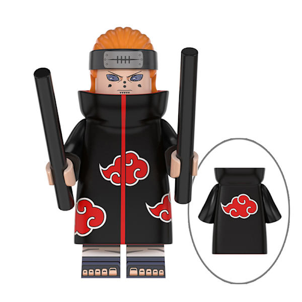 Naruto tegelleksaker Set med 8 tecknade actionfigurer Minifigur Byggstenar Leksakssamlarföremål för japanska animefans K2006