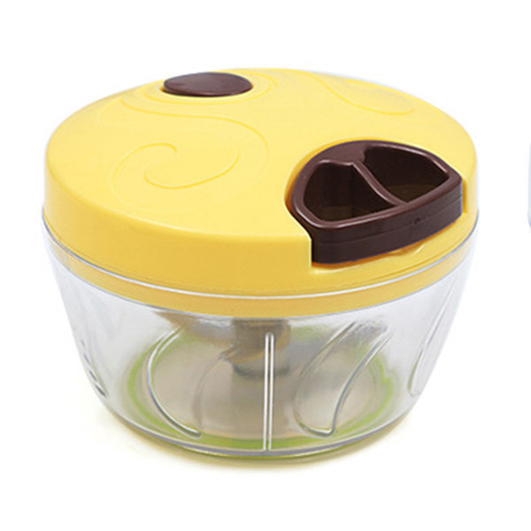 Manuell mathackare Mini Slitstark handhållen Easy Pull Food Chopper Köksredskap för grönsaksnötter Vitlök Yellow