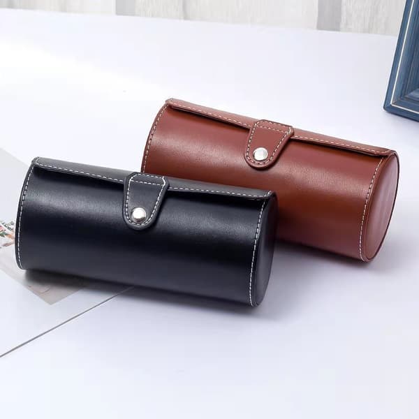 Multifunktionell Watch Roll Box Case Mode Portable Watch Roll Box Watch Roll Organizer för män Black