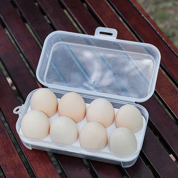3/4/8 Grid Äggförvaringslåda med äggbricka Bärbar Stötsäker ägglåda för camping 3 Grids