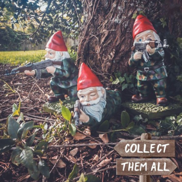 Army Garden Dwarf Julträdgårdsstaty Gräsmattdekoration Använd hartshantverk för juldekoration inomhus eller utomhus 9cm C