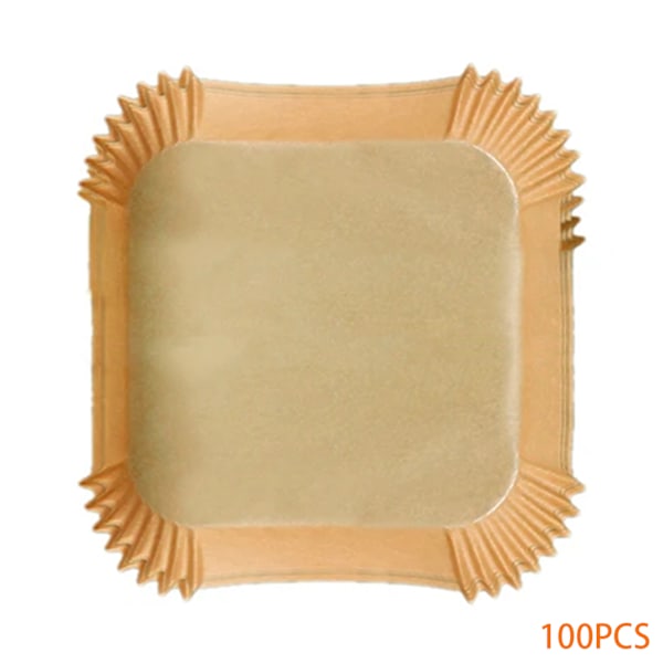 50/100 st Airfryer Set Airfryer Ugn Bakplåt Papper Kökstillbehör Square 100pcs
