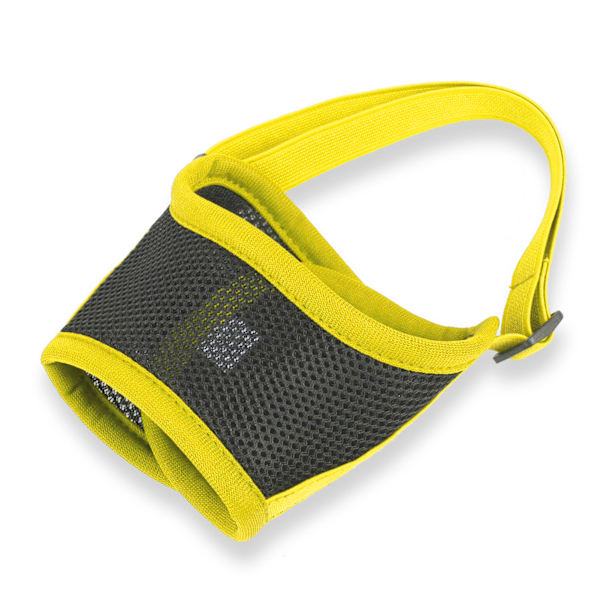 Anti-bite Mesh Nosparti För Hund Justerbart Andas Hund Cover För Utomhus Yellow M