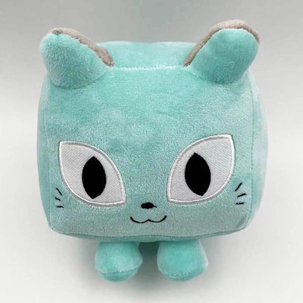 Söt Big Games Katt plyschleksak Mjuk katt husdjursimulator Fyrkantig djurplyschleksak Blue Cat