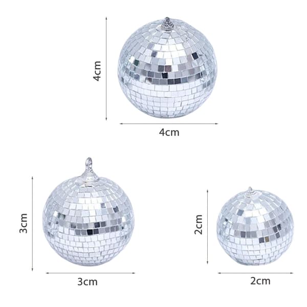 2/3/4 cm Silver Mirror Discos Ball Shining Lasers Glaskulor Hem Julfest Dekor 2cm