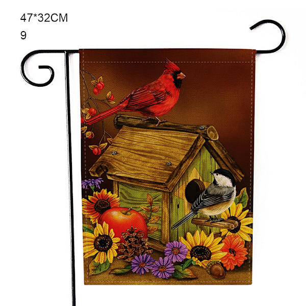 Blomsterträdgårdsflagga 12×18 tum liten vertikal dubbelsidig säsongsbetonad utomhusdekor för gårdsgård 9 47*32cm