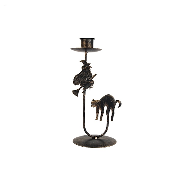 Retro smidesjärn ljusstake kreativ halloween festtillbehör för hem vardagsrum sovrum dekoration Witch Kitten