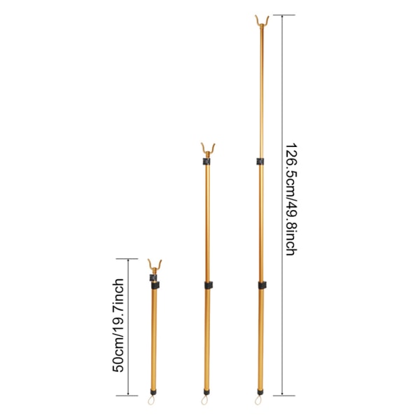 Justerbar klädstångslängd Skalbar till 126,5 cm Aluminiumlegering Vattentät Rostskyddad hushållsstång Matte Gold