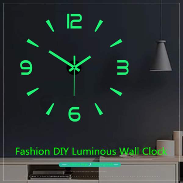 3D-lysande digital väggklocka Personlig tyst vägghängande klocka för hemmet 40 70cm