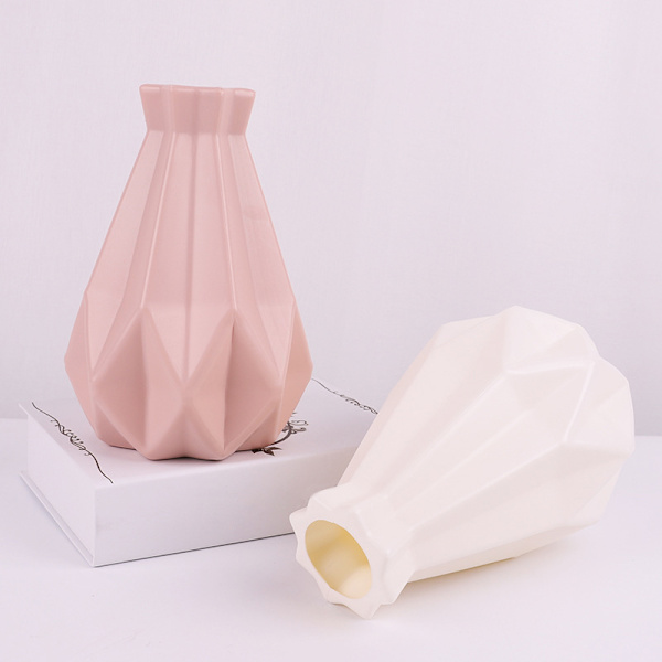 Modernt papper vikning stil plast blomvaser dekoration för hem sovrum White A