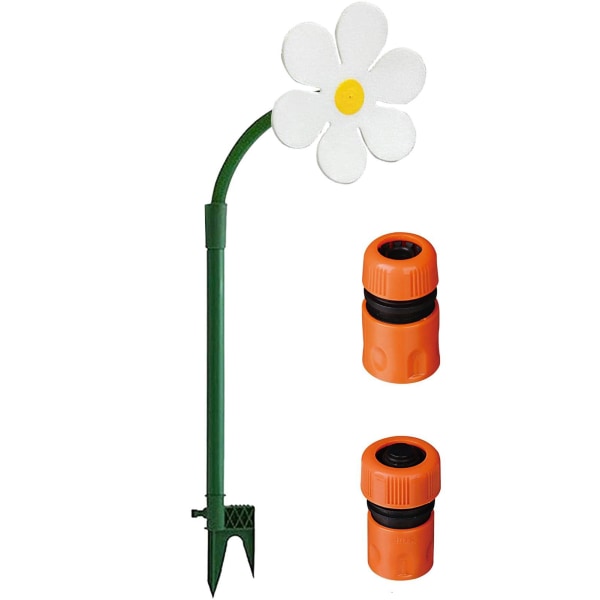 Crazy Dancing Daisies Yard Lawn Sprinkler 360 graders svängbara trädgårdsvattensprinkler med 3/4" 1/2" adaptrar White