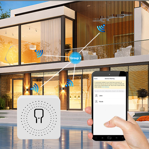 Smart WiFi-fjärrkontroll Strömbrytare Universal Smarts-kontrollknapp för elektrisk utrustning 16A