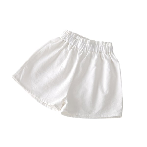 Tjejer Härliga shorts med elastisk midja Byxor Causal Bekväma korta byxor för inomhus utomhus White 130cm