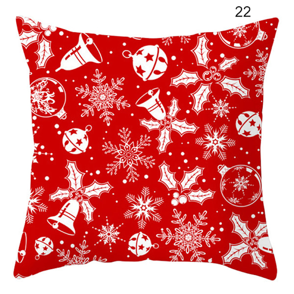 Mjukt cover Julelement Enkelsidomönster Retro Dekoration Örngott För Farmhouse Vardagsrum Bäddsoffa 22