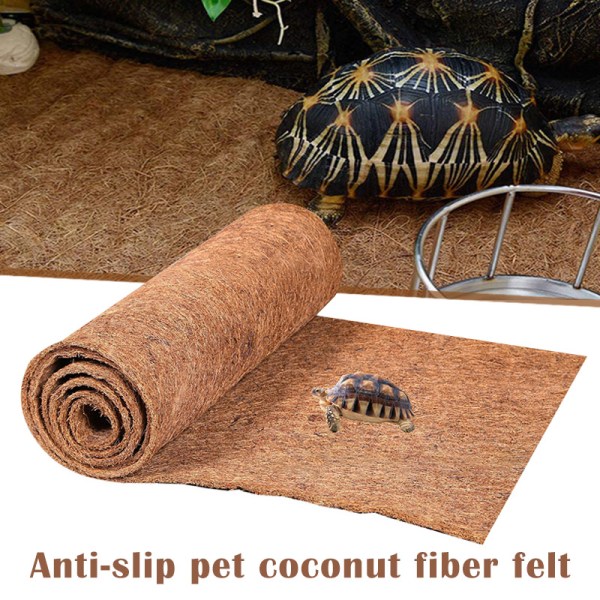 Reptilmatta Kokosnötsfiber Sköldpadda Matta För Pet Terrarium Liner Reptiltillbehör för Ödla Orm Kameleont Brown