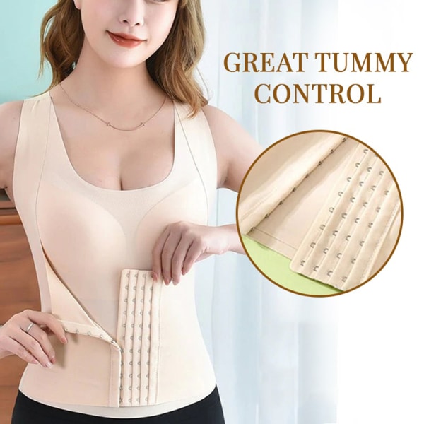 Kvinnor Andas Shapewear 4 i 1 främre spänne bröststöd bröststöd väst Skin Color M