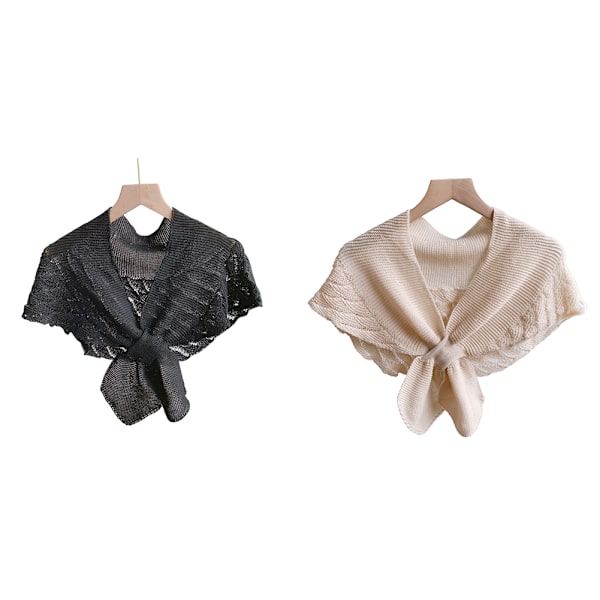 Mode Fishtail Mönster Liten Sjal Casual Bekväma Kläder För Kvinnor Flickor Kvinna Beige