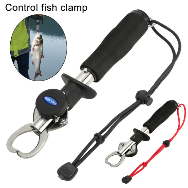 Fish Clamp Control Rostfritt stål Fishing Lip Grip Hållare Grabber Tång Med Vikt Skala Verktyg Tape scale