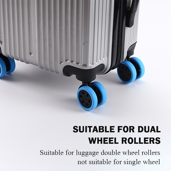 1/4/8 st Bagage Resväska Cover Dämpar bullerreducerande Cover För de flesta 8-spinnarhjul Bagage Grey 8pcs