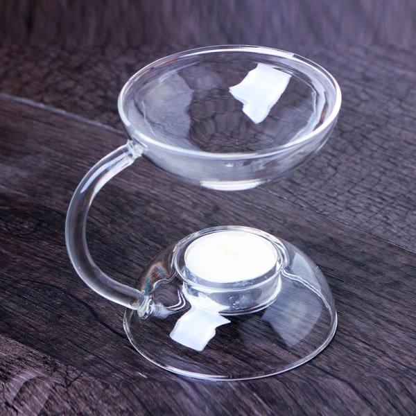 Dubbellagers aromaterapiglaslampa Dekorativa glasljusstakehållare för LED- och vaxljus Rökelsestrutar Spa
