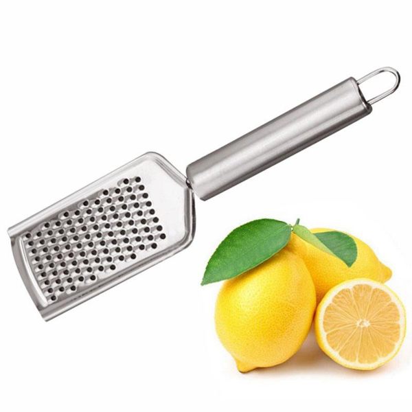Multifunktionell ost i rostfritt stål Citron Fruktskalare Strimlare Mini Kryddrivjärn Frukt Grönsaksverktyg Light Gray