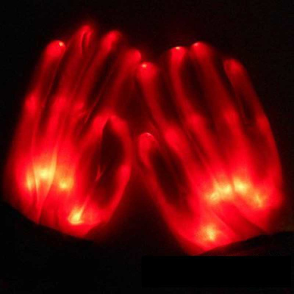 1 STK Kreativ personlighet LED-belysningshandskar Färgglada lysande Halloween julfest Cosplay Present Blinkande handske Colorful