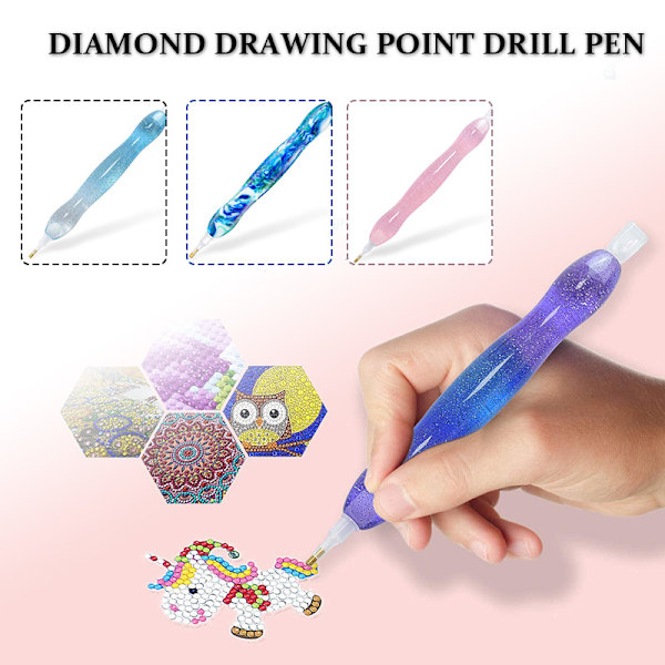 Harts diamond painting Handgjord diamantpenna Sticky Pen Art Tools Picker Tool Tillbehör för vuxna 3